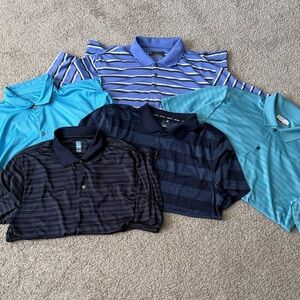 XL Men's Blue Performance Polo Shirt Set